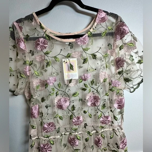 LuLaRoe Deanne II Sheer Floral Maxi Dress 2XL - Picture 2 of 13